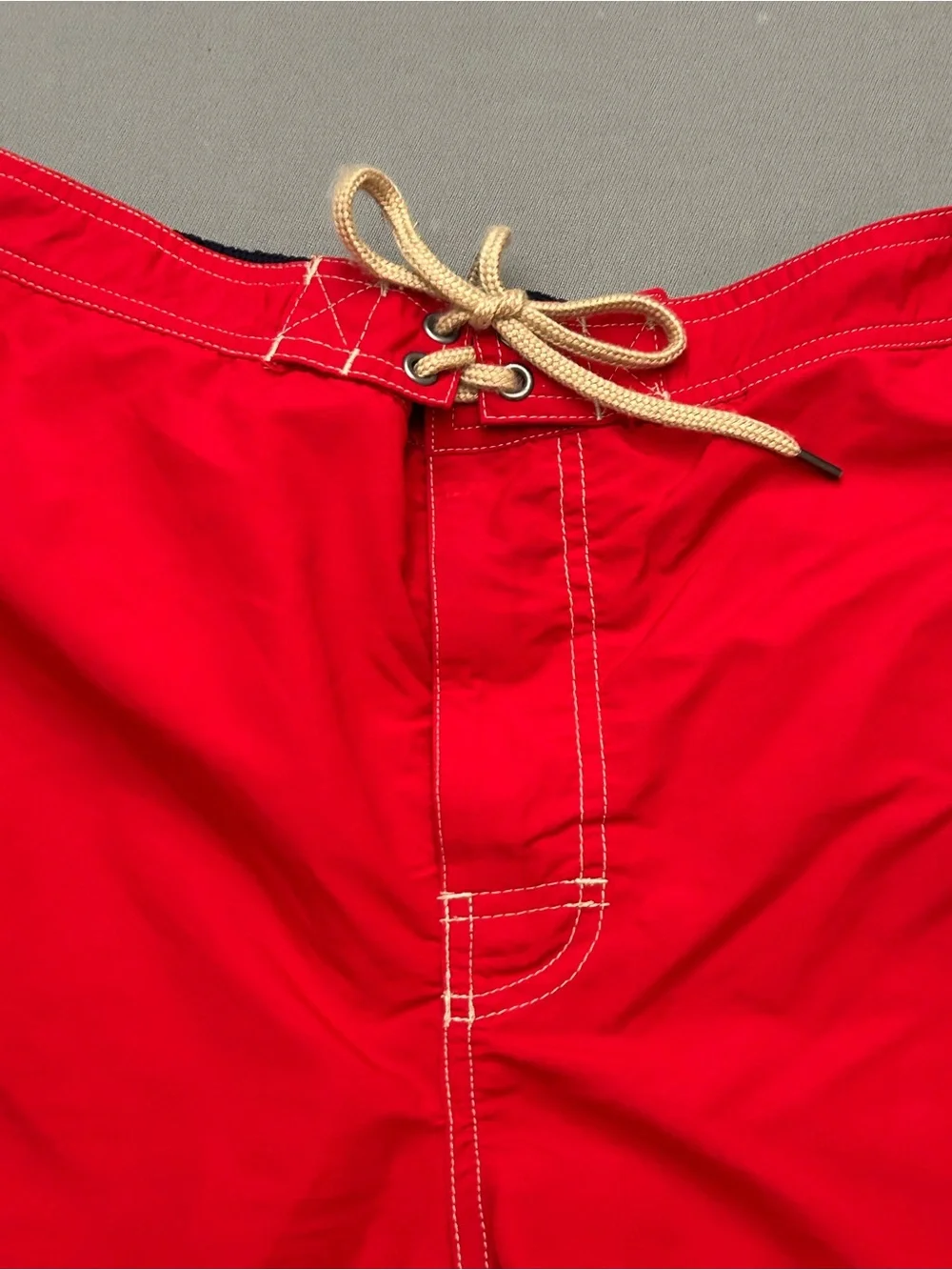 Polo by Ralph Lauren Red Men's Swim Board Shorts with Contrast Drawstring
